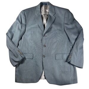 Chaps Ralph‎ Lauren Blazer Men's 41R Gray Brown Plaid Wool Silk Made in Canada